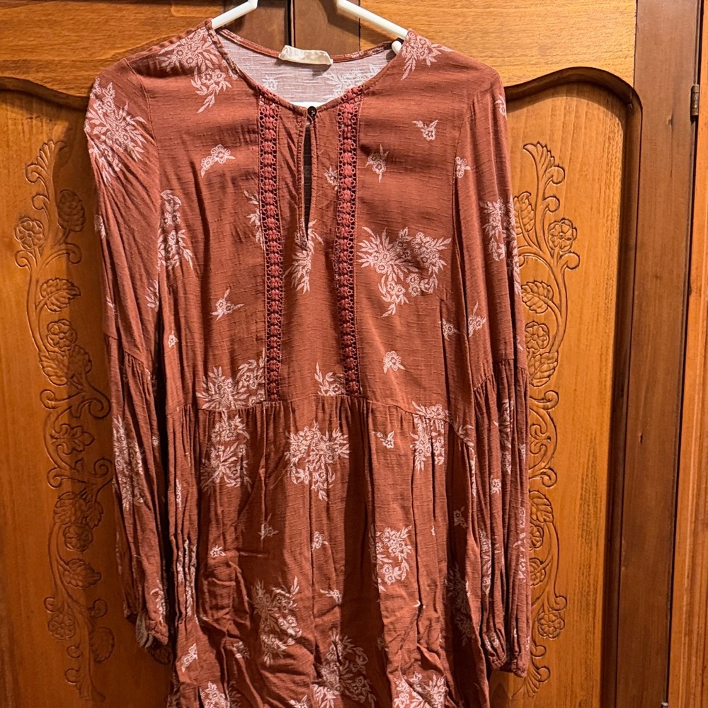Rust Floral Tunic